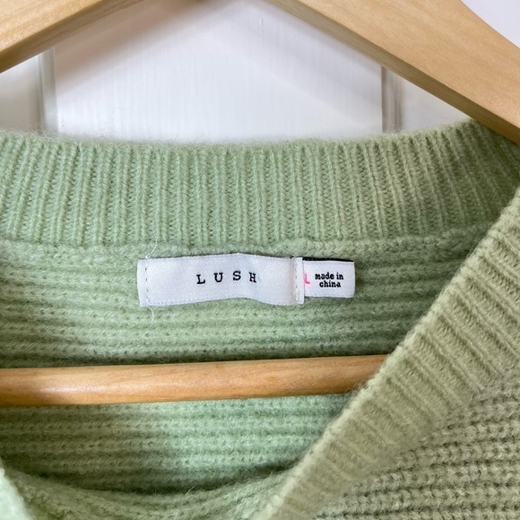 Lush Chunky Knit Fresh Green Sweater - Picture 4 of 4